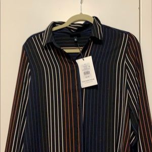 Brand new button down pinstripe blouse.